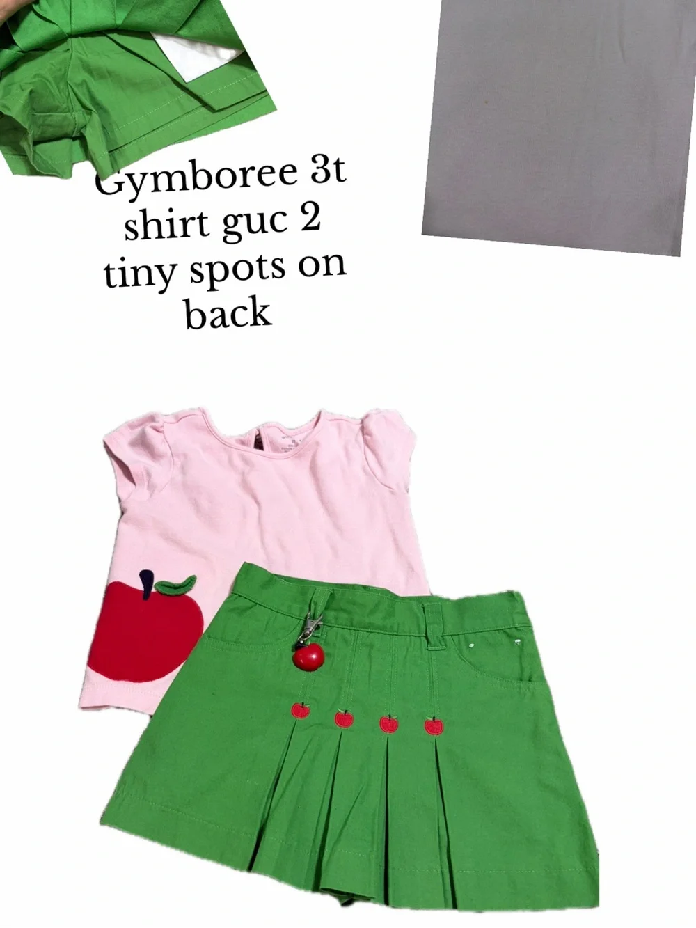 Gymboree 3t prep school skort and apple shirt bundle